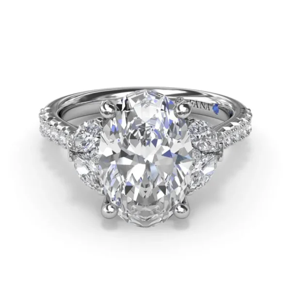 Online Fana Marquise and Round Half-Moon Shaped Diamond Engagement Ring