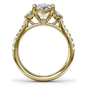 Online Fana Marquise and Round Half-Moon Shaped Diamond Engagement Ring