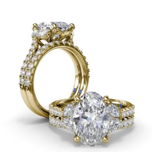 Online Fana Marquise and Round Half-Moon Shaped Diamond Engagement Ring