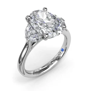 Outlet Fana Marquise and Round Side-Stone Engagement Ring