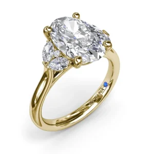 Outlet Fana Marquise and Round Side-Stone Engagement Ring