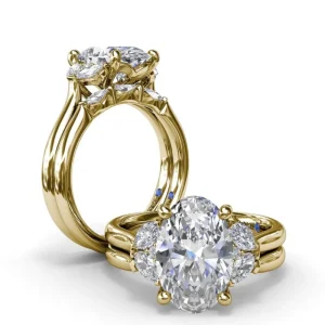 Outlet Fana Marquise and Round Side-Stone Engagement Ring