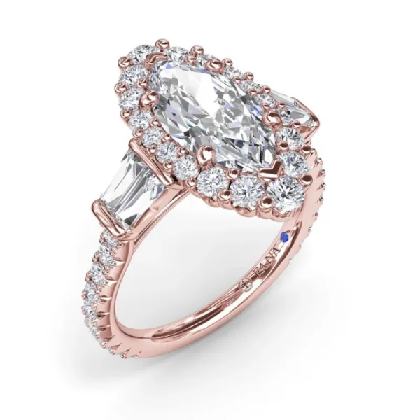 Outlet Fana Marquise Baguette Diamond Engagement Ring