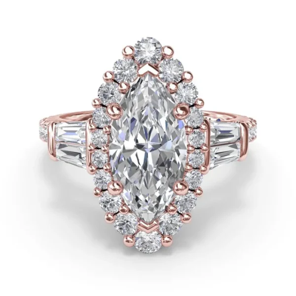 Outlet Fana Marquise Baguette Diamond Engagement Ring