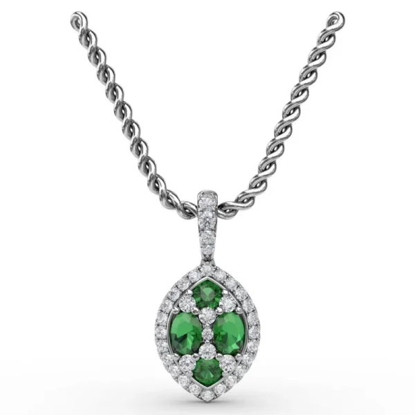 Best Fana Marquise Emerald and Diamond Pendant