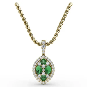 Best Fana Marquise Emerald and Diamond Pendant