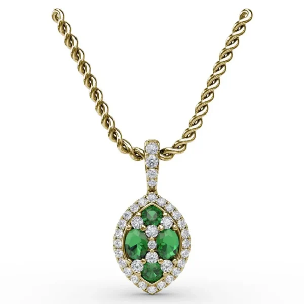 Best Fana Marquise Emerald and Diamond Pendant