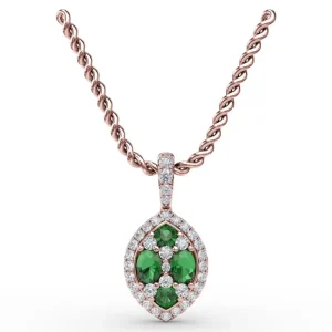 Best Fana Marquise Emerald and Diamond Pendant