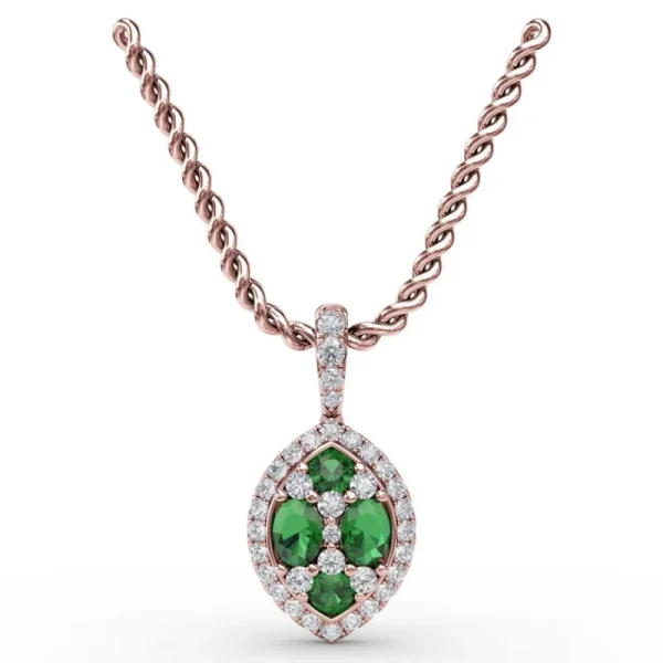 Best Fana Marquise Emerald and Diamond Pendant