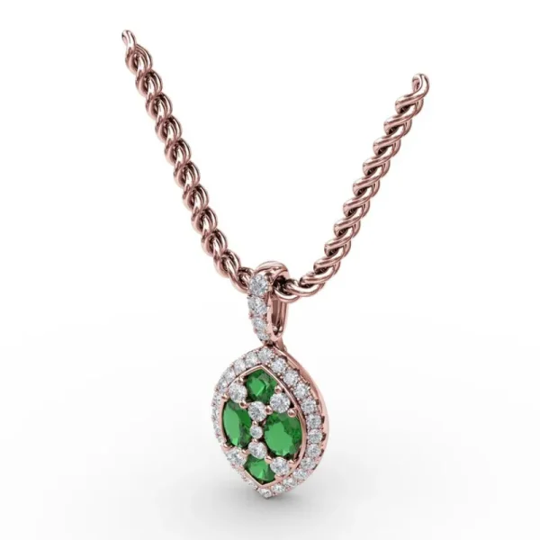 Best Fana Marquise Emerald and Diamond Pendant