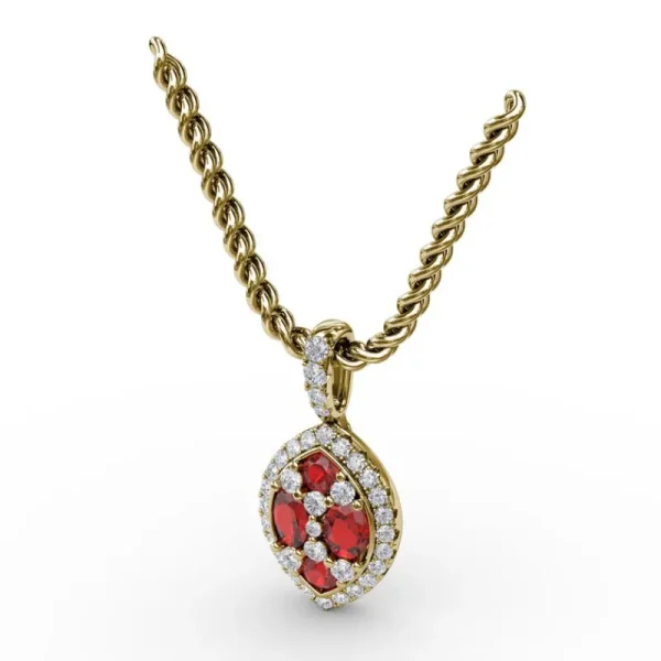 Hot Fana Marquise Ruby and Diamond Pendant