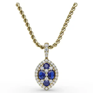 Sale Fana Marquise Sapphire and Diamond Pendant