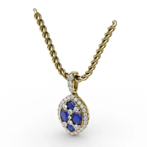 Sale Fana Marquise Sapphire and Diamond Pendant