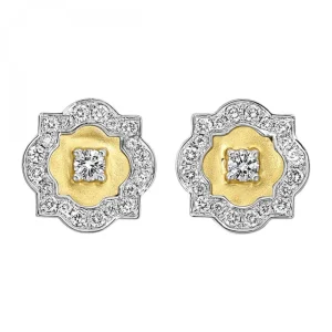 Outlet Kelley Collection Medallion Diamond Stud Earrings