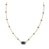 Sale Kendra Scott Mini Elisa Gold Enamel Frame Short Pendant Necklace in Navy Mother-of-Pearl