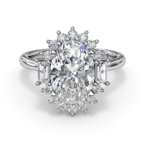 Fashion Fana Modern Edge Diamond Engagement Ring