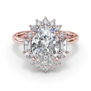 Fashion Fana Modern Edge Diamond Engagement Ring