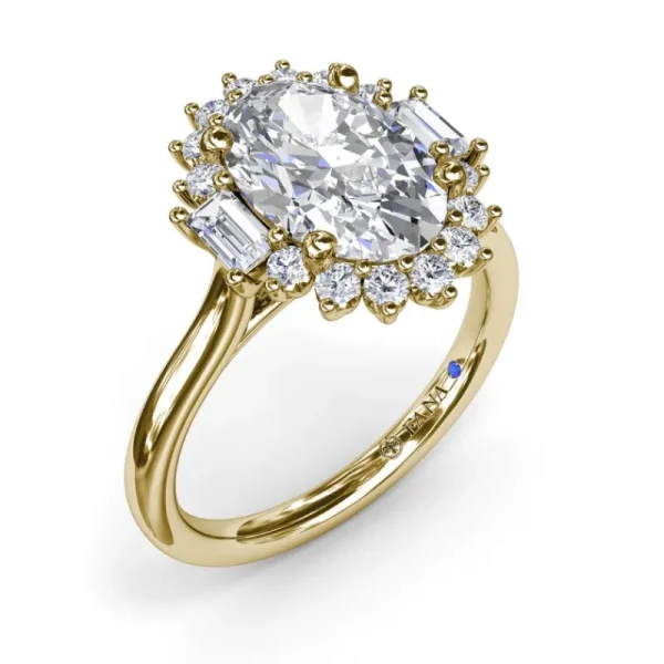 Fashion Fana Modern Edge Diamond Engagement Ring