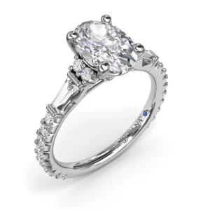 Hot Fana Modern Twist Three Stone Engagement Ring