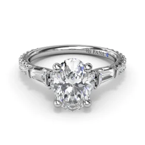 Hot Fana Modern Twist Three Stone Engagement Ring