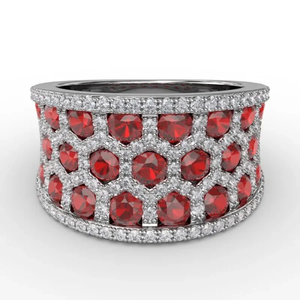 Best Fana Motif Ruby and Diamond Ring