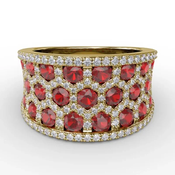 Best Fana Motif Ruby and Diamond Ring