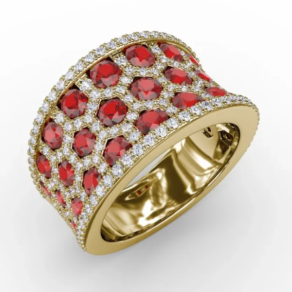 Best Fana Motif Ruby and Diamond Ring