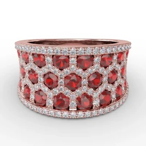 Best Fana Motif Ruby and Diamond Ring