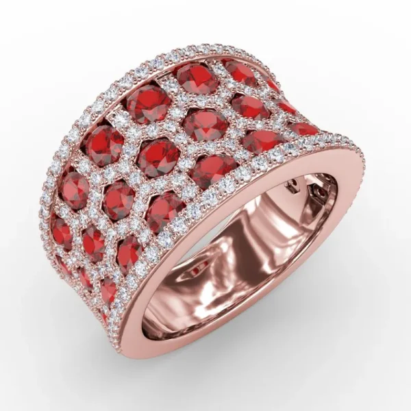 Best Fana Motif Ruby and Diamond Ring