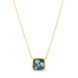 Online Dilamani Multi-Shape Blue Sapphire & Blue Topaz Cluster Pendant