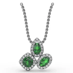 Hot Fana Never Dull Your Shine Emerald and Diamond Pendant