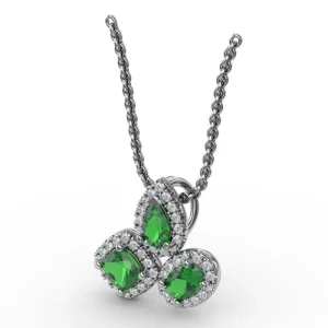 Hot Fana Never Dull Your Shine Emerald and Diamond Pendant