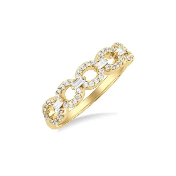 New Kelley Collection Open Link Baguette & Round Diamond Ring