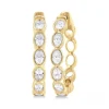 Best Kelley Collection Oval Cut Bezel Hoop Earrings