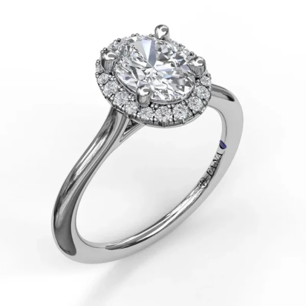 New Fana Oval Cut Halo Engagement Ring