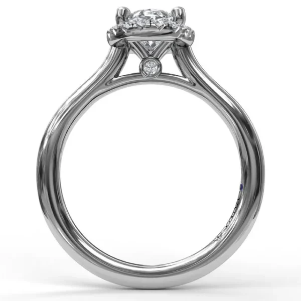 New Fana Oval Cut Halo Engagement Ring