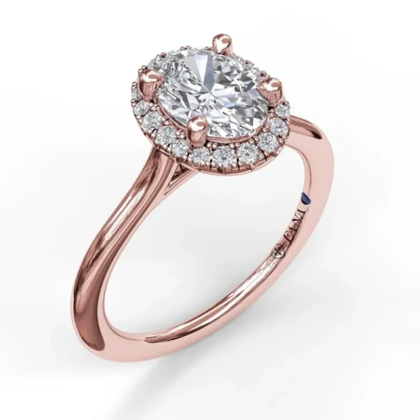 New Fana Oval Cut Halo Engagement Ring