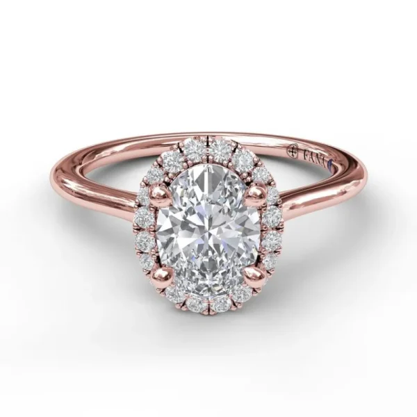 New Fana Oval Cut Halo Engagement Ring