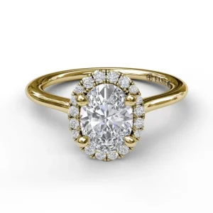 New Fana Oval Cut Halo Engagement Ring