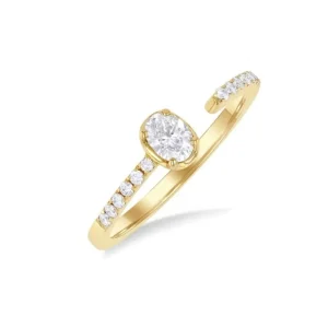 Fashion Kelley Collection Oval Cut Open Diamond Ring