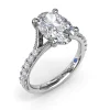 Outlet Fana Oval Diamond Engagement Ring with Split Shank