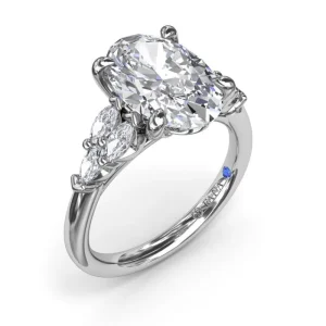 Discount Fana Oval Diamond Engagement Ring with Marquise Side Stones