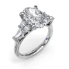 Discount Fana Oval Diamond Engagement Ring with Tapered Baguettes