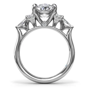 Discount Fana Oval Diamond Engagement Ring with Tapered Baguettes