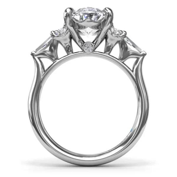 Discount Fana Oval Diamond Engagement Ring with Tapered Baguettes