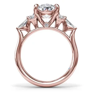 Discount Fana Oval Diamond Engagement Ring with Tapered Baguettes