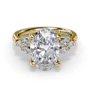 Discount Fana Oval Diamond Engagement Ring with Marquise Side Stones