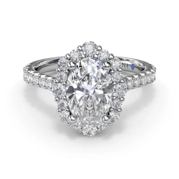 Online Fana Oval Diamond Graduated Halo Engagement Ring