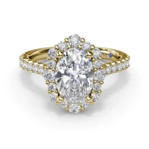 Online Fana Oval Diamond Graduated Halo Engagement Ring