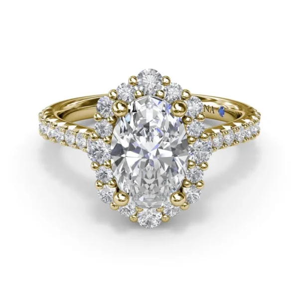 Online Fana Oval Diamond Graduated Halo Engagement Ring